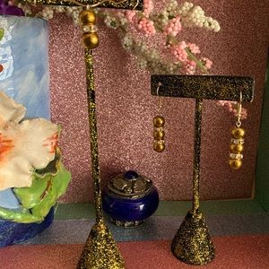 Glass gold plated with Rhinestones